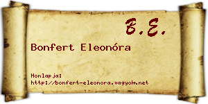 Bonfert Eleonóra névjegykártya